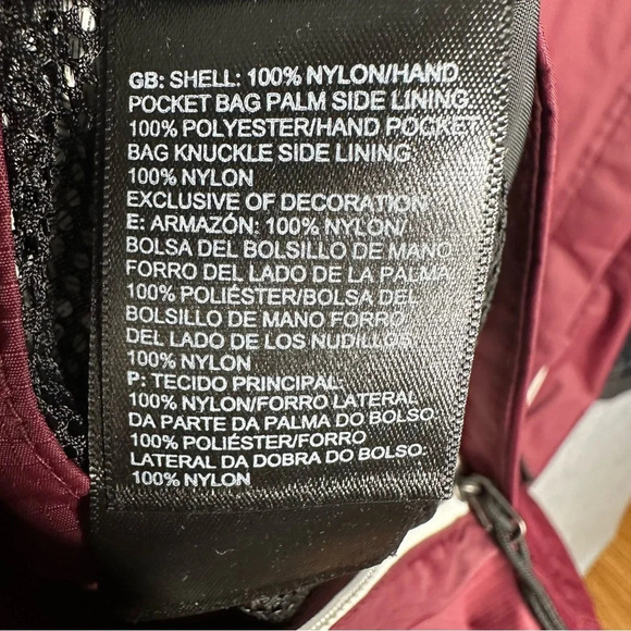 North Face Men's HyVent WindShell Jacket in Burgundy/Black. Sz: S - Picture 10 of 12